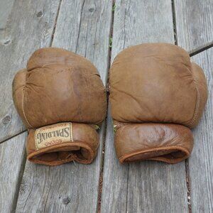 Vintage Spalding Boxing Equipment Brown Boxing Gloves